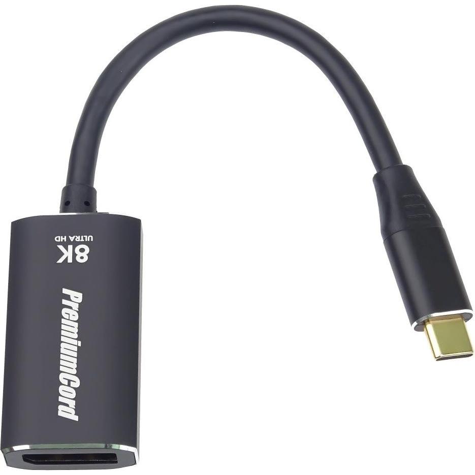 PremiumCord adattatore da USB-C a DisplayPort DP1.4 8K@60Hz / 4k@120Hz (USB-C, 15 cm), Adattatore dati + video