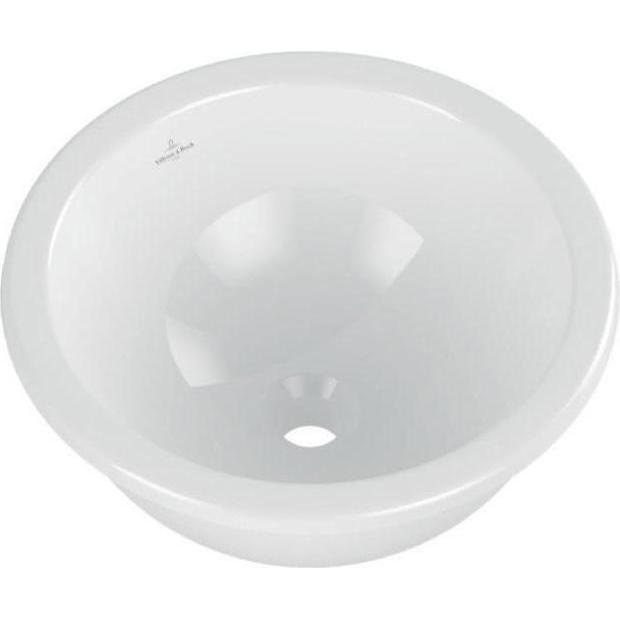 Villeroy & Boch, Lavandino, V&B LOOP & FRIENDS lavabo sottopiano con troppopieno, rotondo d= 380mm we C+ (380 mm, 380 mm)