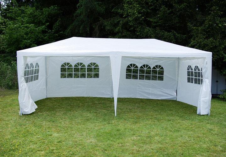 Actual product image VCM Pavillon 3x6 m in weiss PE Plane + Seitenteile Partyzelt Gartenzelt Sonnenschutz (600 cm, 600 cm)