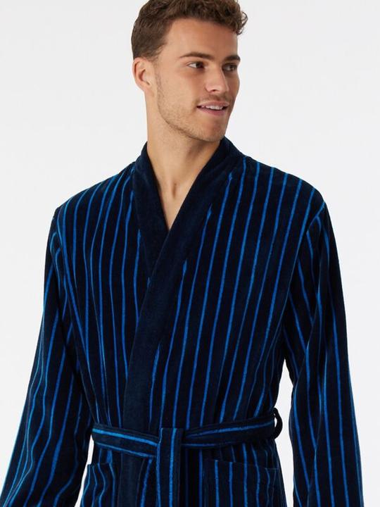 Schiesser Accappatoio Uomo – Blu, Maniche Lunghe, Materiale Resistente, Comfort E Qualità - 2