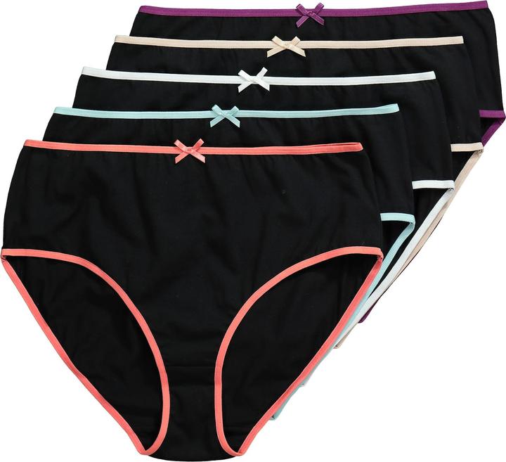 Actual product image Ulla Popken 5 Pack Contrast Trim Midi Briefs (46, 48, 5-pack)