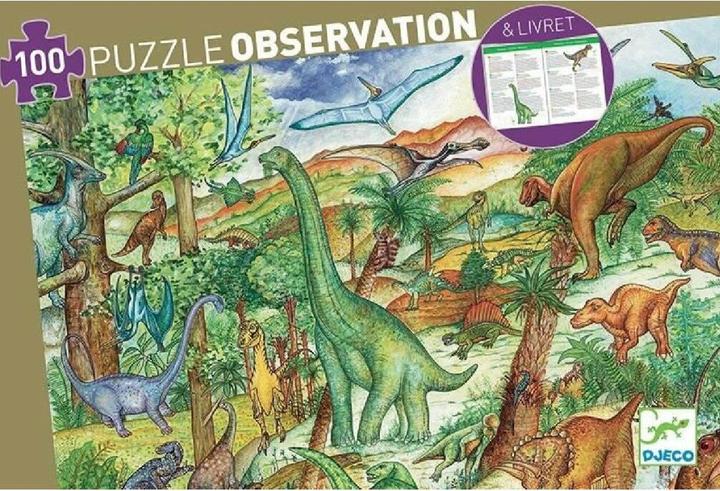 Actual product image Djeco Puzzle dinosaur 100 pieces (incl. booklet) (100 pieces)