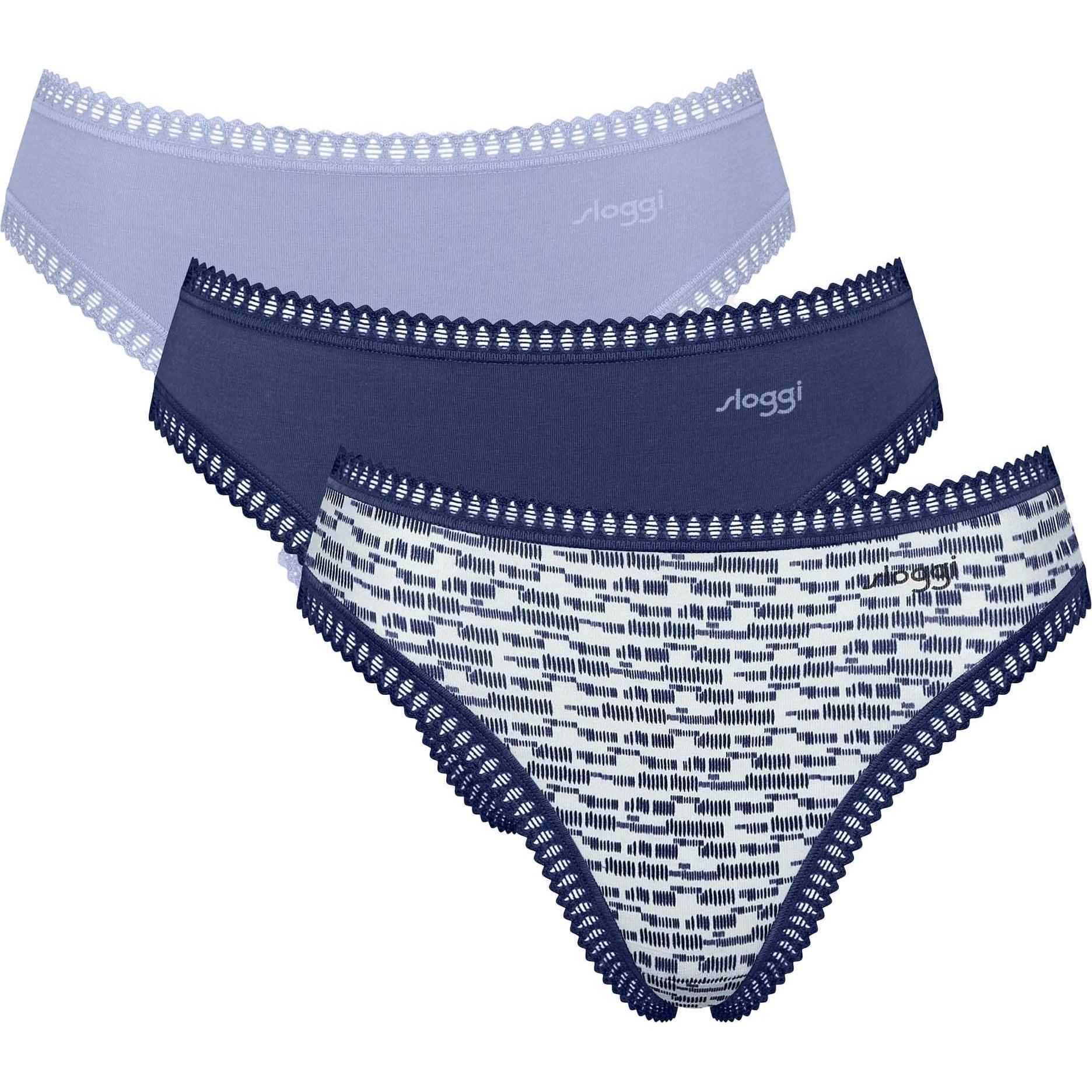 Sloggi, Damen, Unterhosen, Slip Casual Bequem sitzend GO Crush High leg C3P, Mehrfarbig, (XXL, 3er Pack)