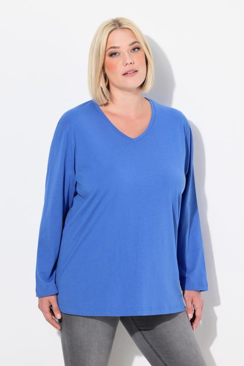 Produktbild Ulla Popken Shirt, V-Ausschnitt, Relaxed, Langarm (60)