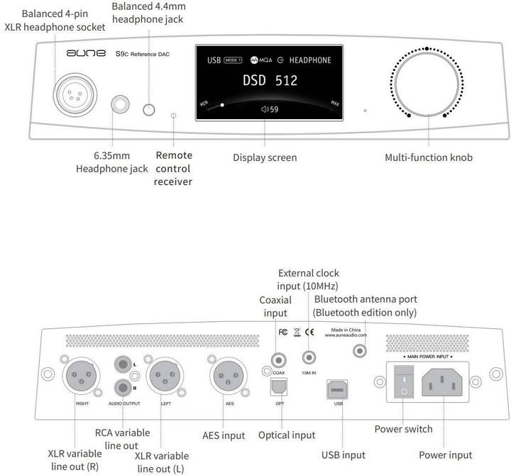 Valeurs nutritives et ingrédients Aune S9c Pro (Écran, USB-DAC)