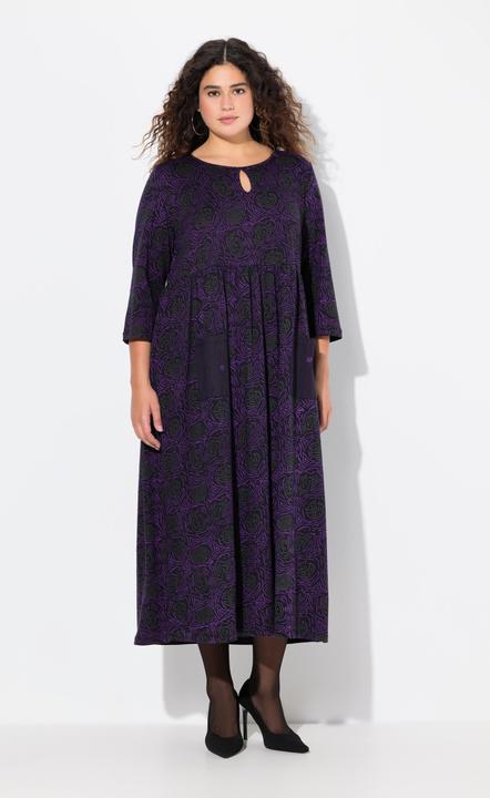 Produktbild Ulla Popken Jerseykleid, A-Linie, Blumendruck (54)
