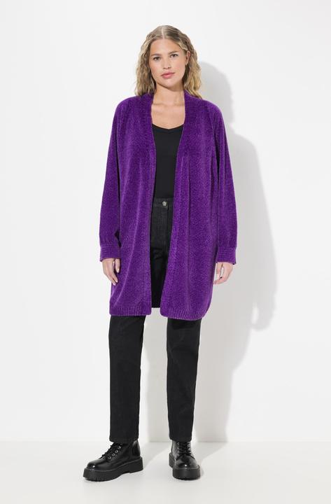 Produktbild Ulla Popken Chenille-Strickjacke, Oversized, V-Ausschnitt, offene Form (46, 48)