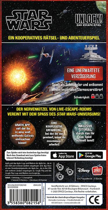 Actual product image Asmodée SCOD0059 - Unlock! Star Wars-Unexpected delay, single scenario (DE edition) (German, 1 - 6 Players)