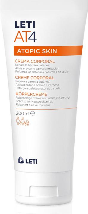 Leti AT4 Atopic Skin Körpercreme bei Neurodermitis, 200 ml Creme (Körpercreme, 200 ml)