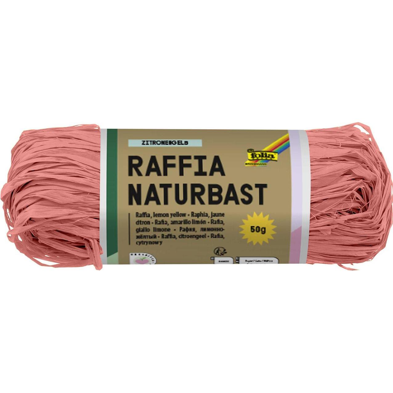 Thumbnail - Folia, Geschenkverpackung, Naturbast matt altrosa 0,5 mm x 50,0 g (Geschenkband, 1 x)