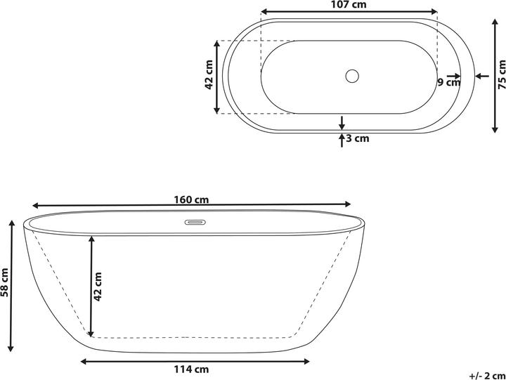 Actual product image Beliani Nevis (203 l, 160 cm, 75 cm)
