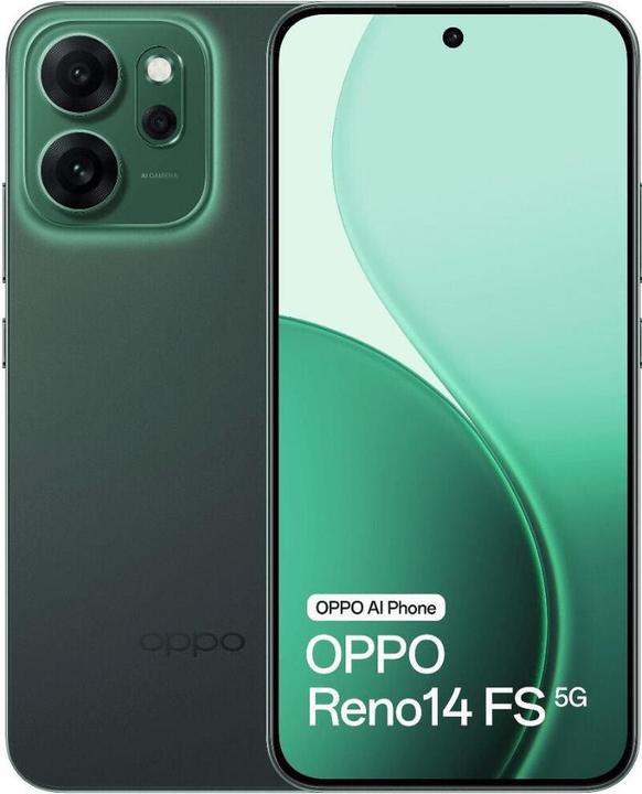 Produktbild OPPO RENO 14 FS 5G DS 12+512 TIM GREEN (512 GB, Luminous Green, 6.57", Dual SIM, 5G)