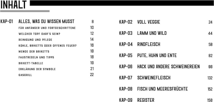 Valori nutrizionali e ingredienti Dutch Oven (Tedesco, Sebastian Buchner, Tim Ziegeweidt, Sauerland BBCrew, 2021)