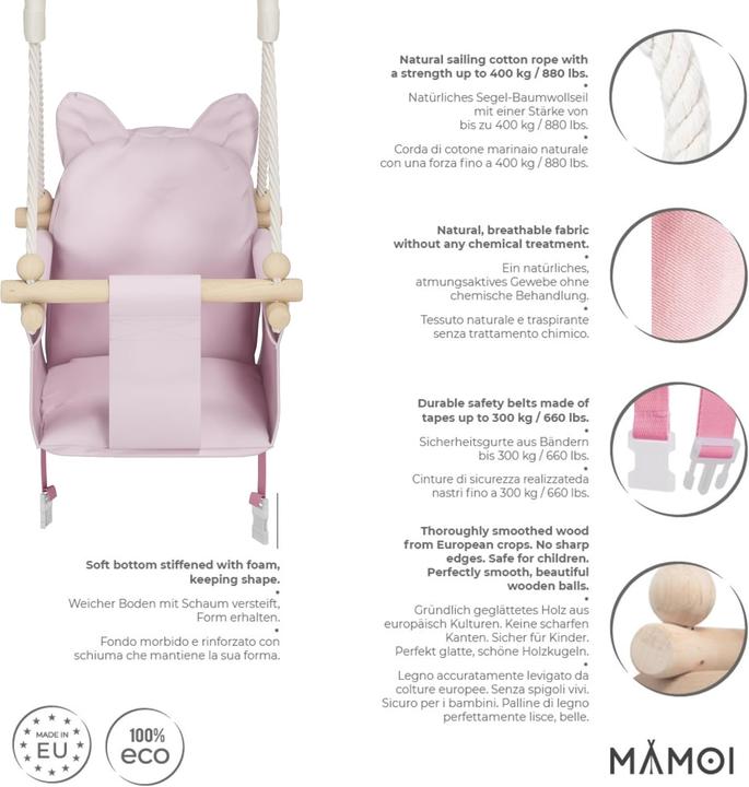 Produktbild Mamoi Babyschaukel, Teddybär Rosa