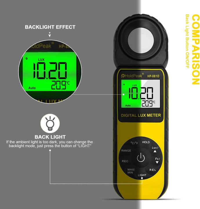 Produktbild Holdpeak 881D Lichtmessgerät (Blitzgerät Ersatzteile)