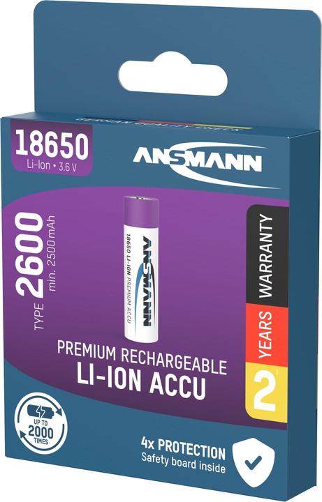 Image du produit Ansmann 18650 (1 pcs, 18650, 2600 mAh)