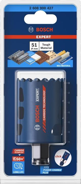 Produktbild Bosch Professional Zubehör EXPERT Tough Material Lochsäge, 51 x 60 mm (51 Millimeter)