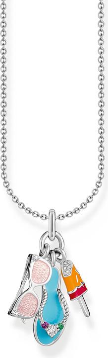 Immagine prodotto Thomas Sabo Collana con triplo ciondolo colorato in argento (Argento 925, Smalto, 38 - 45 cm)