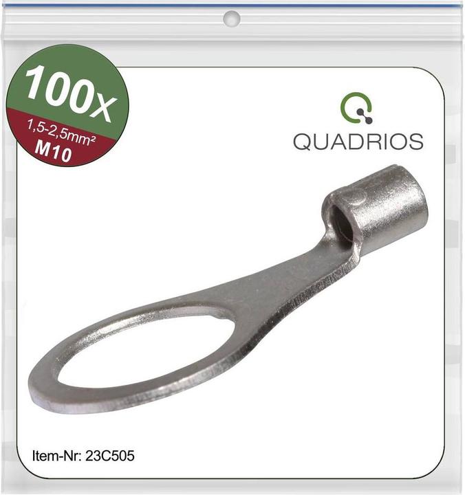Quadrios 23C505 Ring cable lug Cross-section (max.)=2.5 mm² Hole-Ø=10.5 mm Unisol