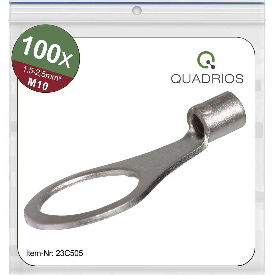 Quadrios, Kabelverbindung, 23C505 Ringkabelschuh Querschnitt (max.)=2.5 mm² Loch-Ø=10.5 mm Unisol