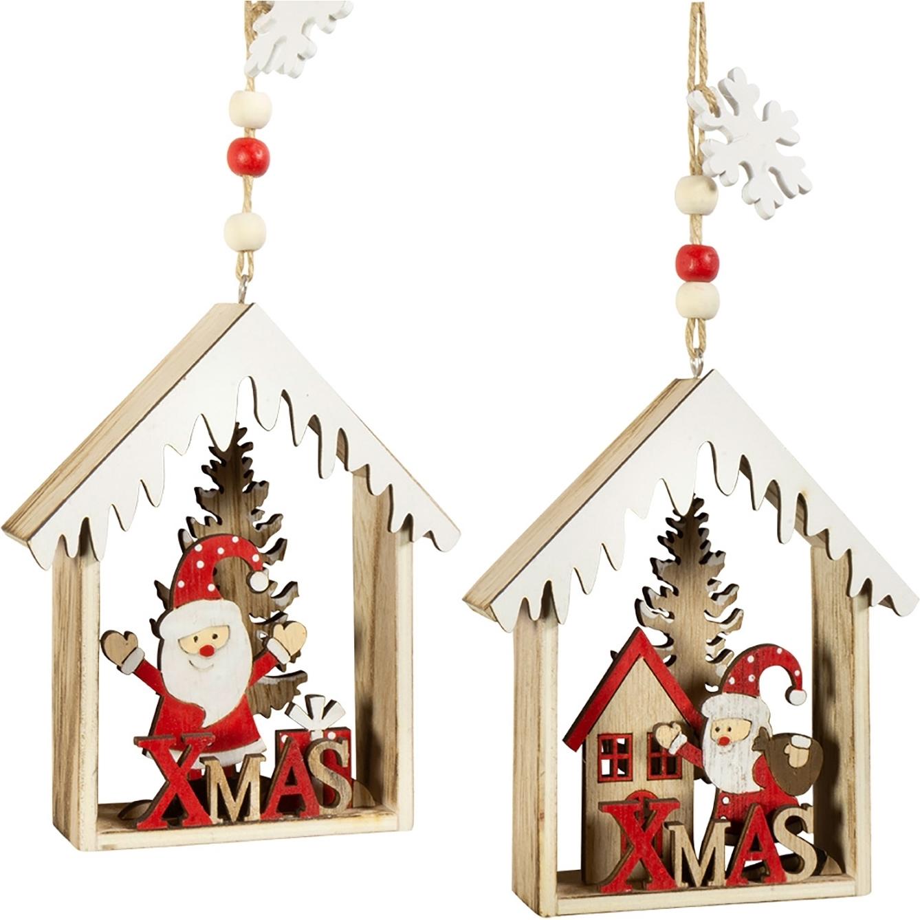 HTI-Living, Weihnachtsdeko, Baumschmuck Häuschen bunt, 2er Set