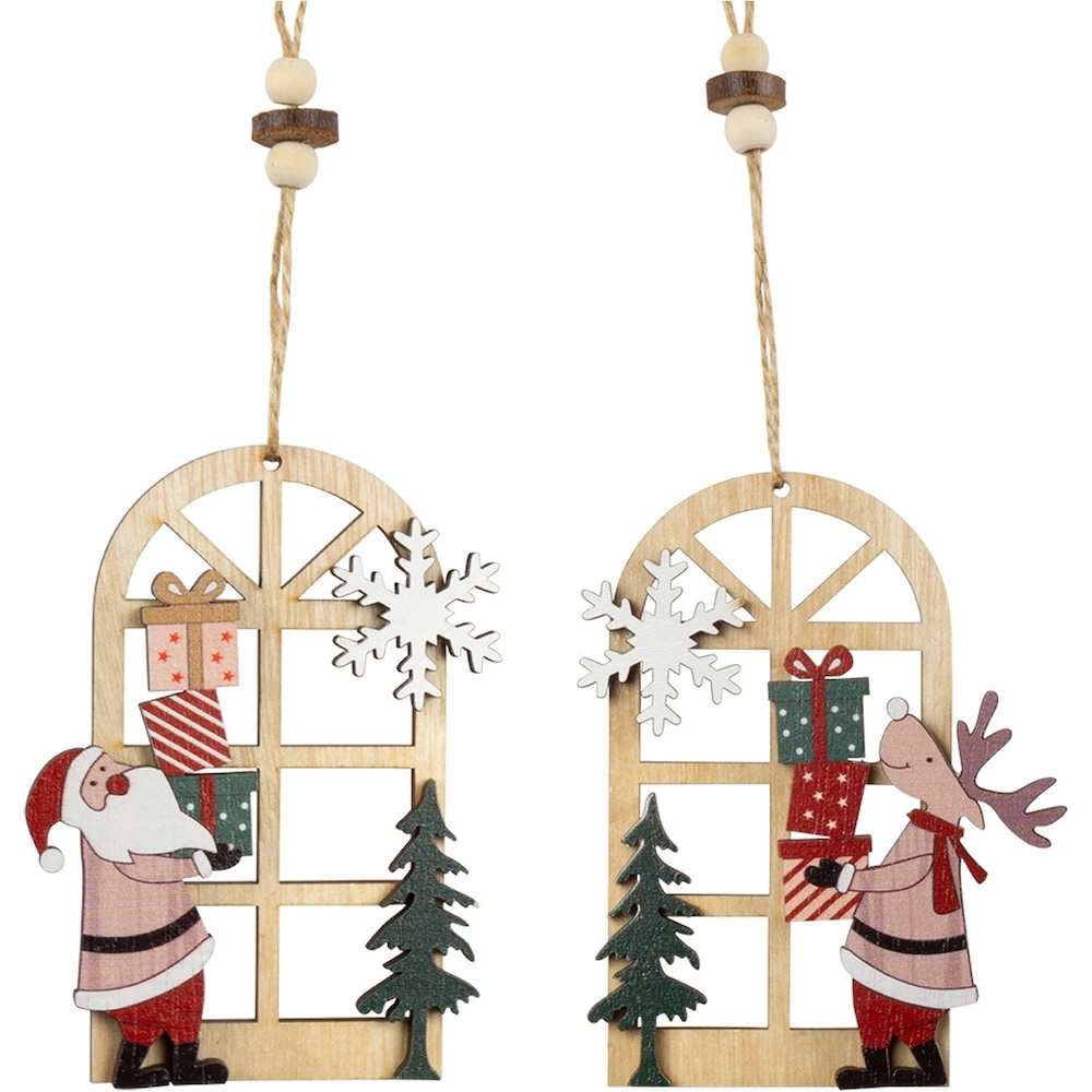 HTI-Living, Weihnachtsdeko, Baumschmuck hohes Fenster, 2er Set