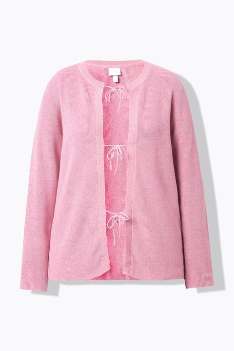 Produktbild Ulla Popken Strickjacke, Schleifenverschluss, Rundhals (58, 60)