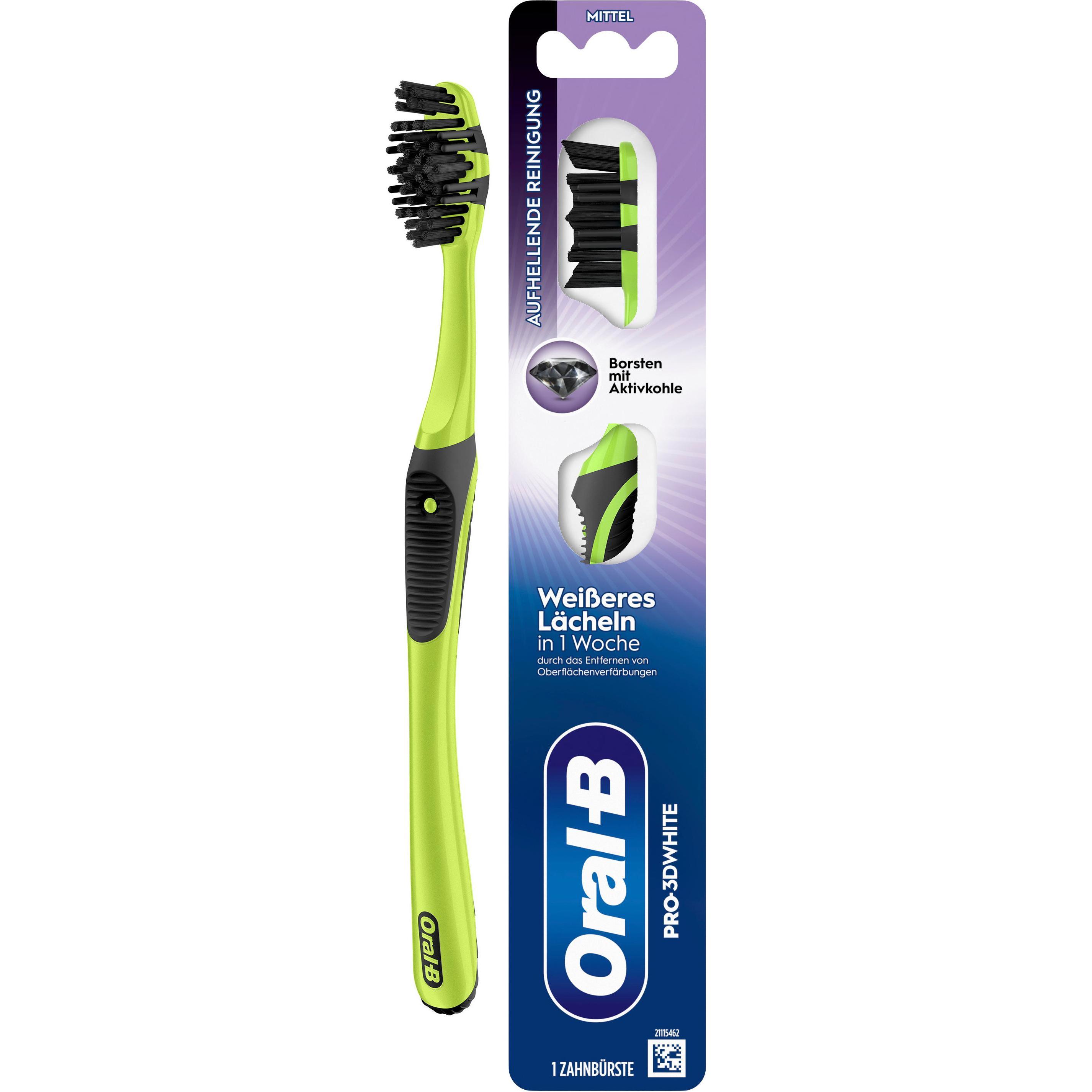 Oral-B Pro-3DWhite Aktivkohle 40 Medium Handzahnbürste (Mittel, 1 x) (8700216459259)