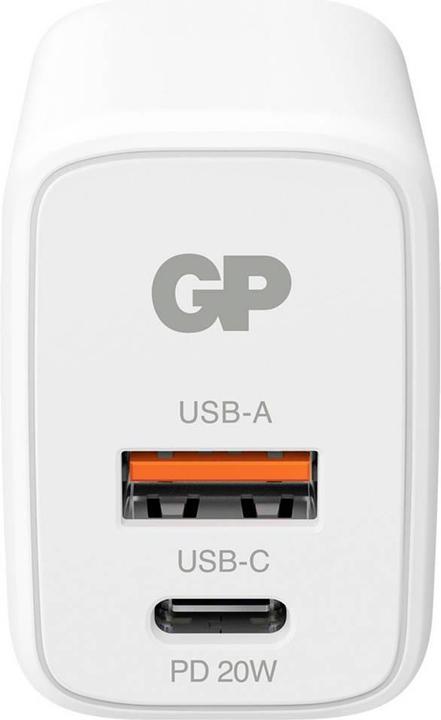 Produktbild GP Batteries GP WM2B USB-Ladegerät 20 W Steckdose Ausgangsstrom (max.) 3000 mA USB-A, USB-C® (20 W, 2 Ports)