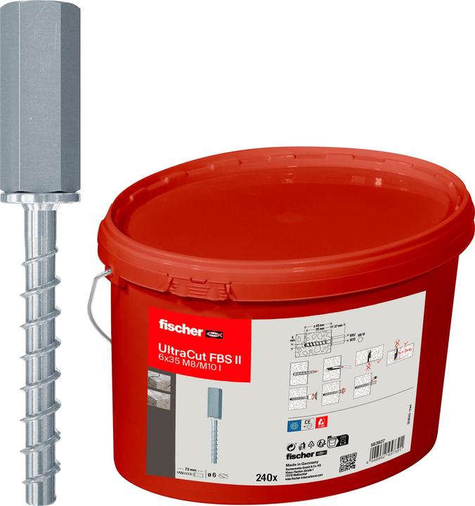 Productafbeelding Fischer Betonschroef UltraCut FBS II 6x35 M8/M10 I emmer (240) (240 Pcs.)