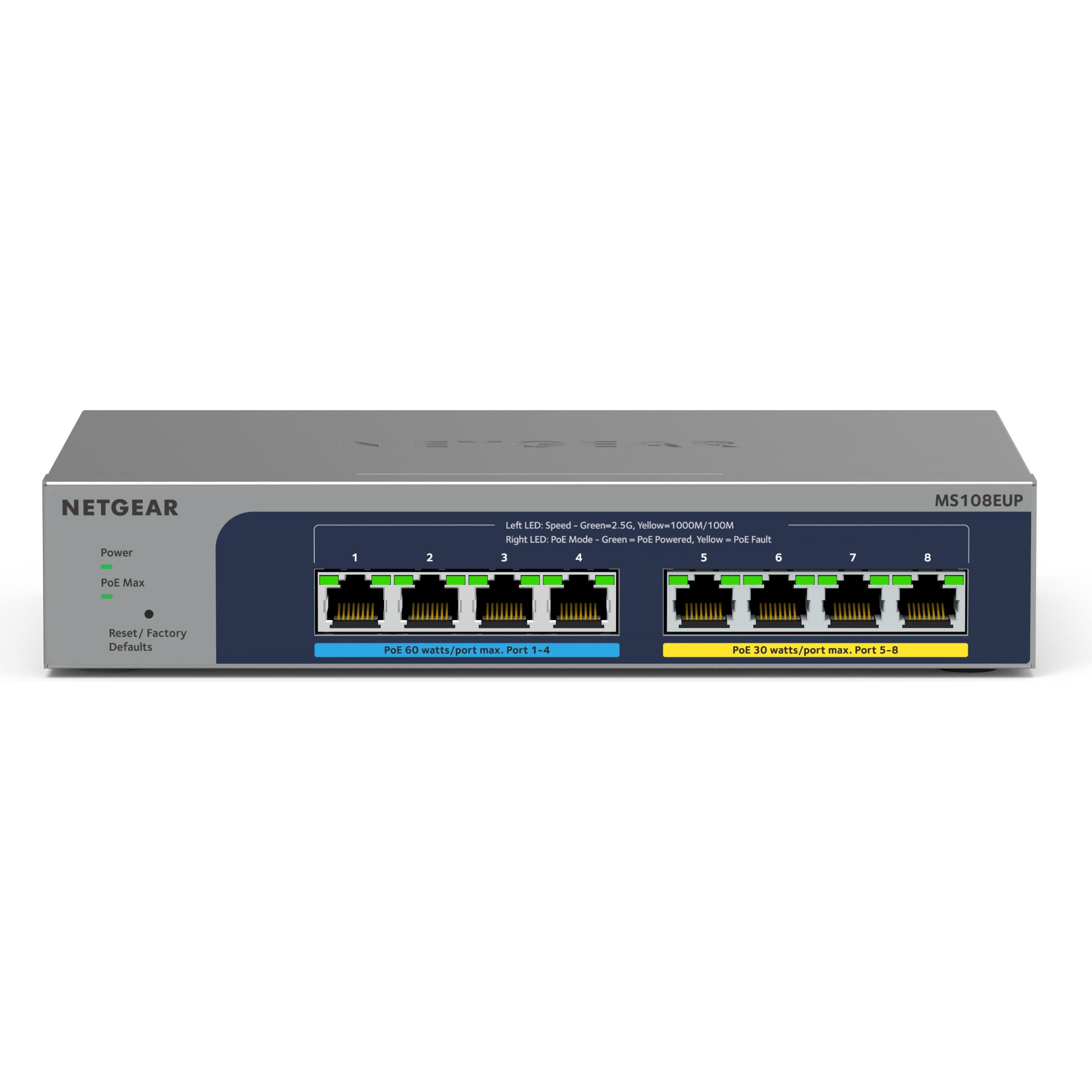 Netgear MS108EUP (8 Ports), Netzwerk Switch, Grau