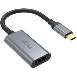 Akasa USB Type-C to HDMI Adapter (USB, 1.50 cm), Data + Video Adapter, Grau