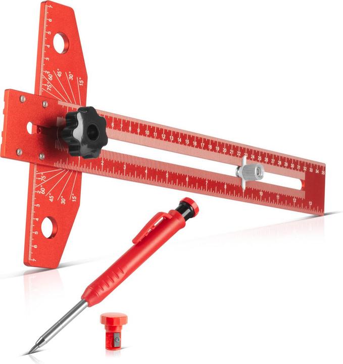 Stahlwerk Aluminium angle marking ruler with stop and marking pin