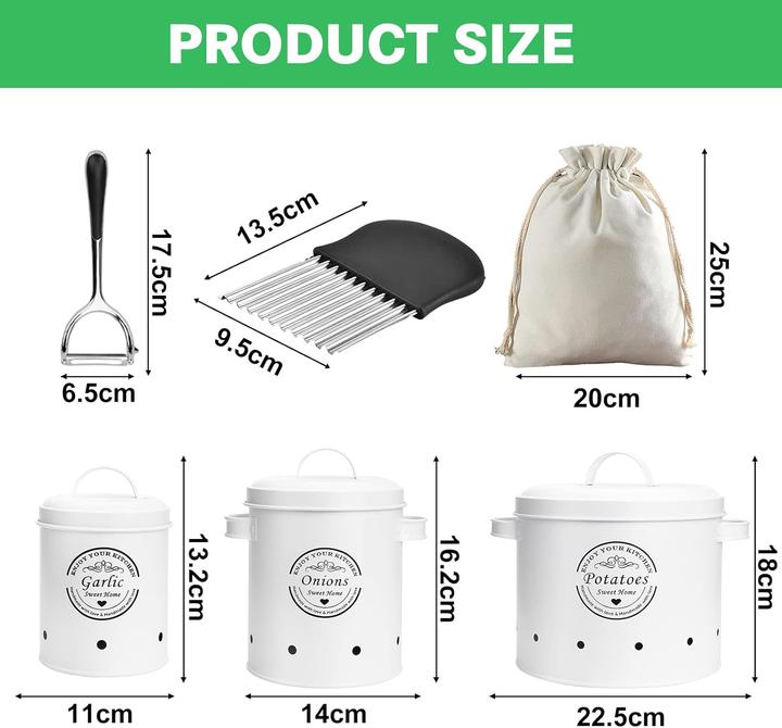 Actual product image Tavada Potato, onion and garlic storage box set