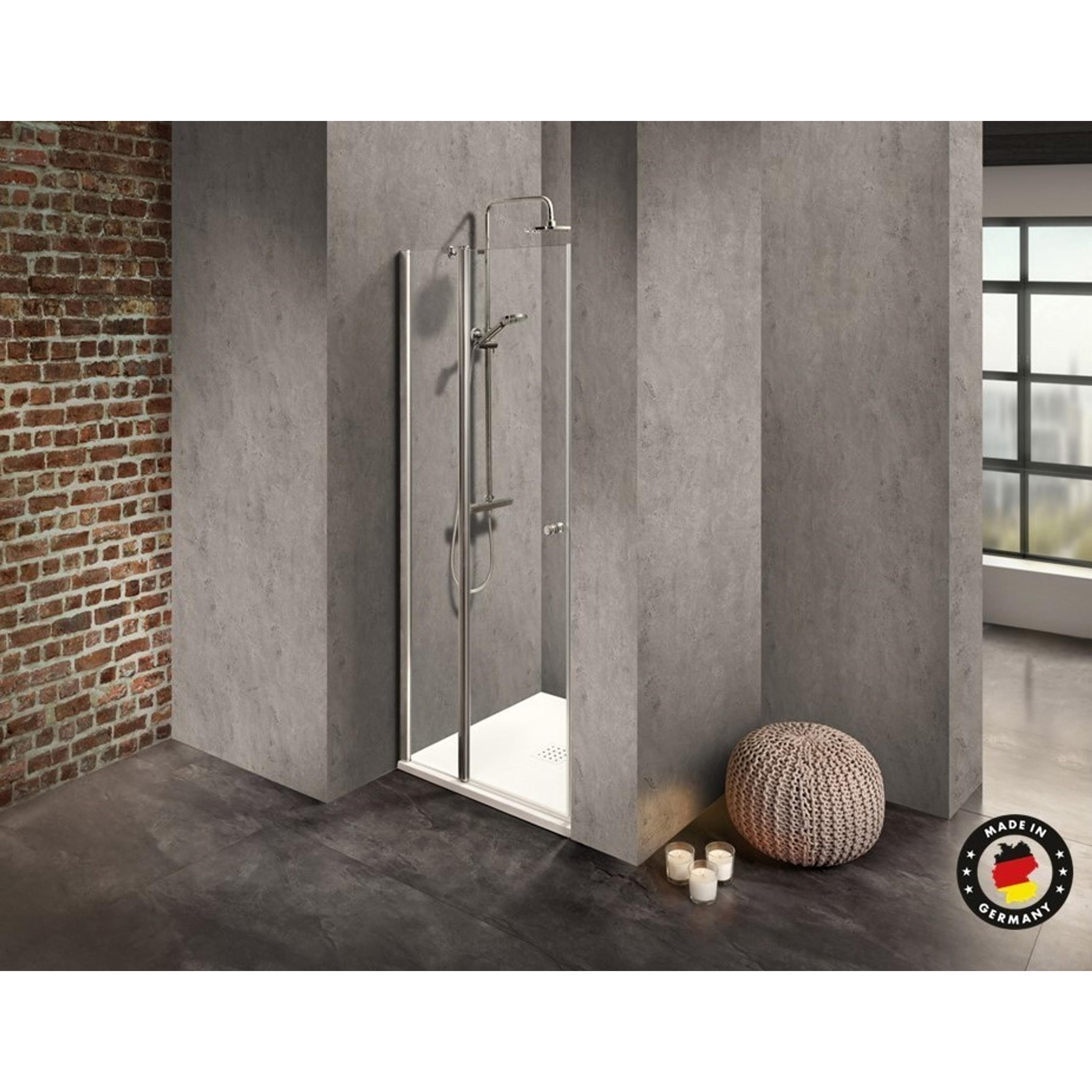 Dusbad, Duschkabine + Duschwand, Duschkabine/ Duschabtrennung Vital 2 Pendeltür an Festteil für Nischendusche (75 cm, 75...