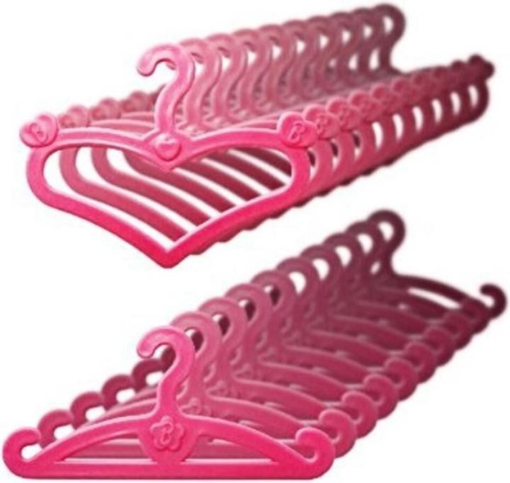 Produktbild Hermex 20 Stück Kleiderbügel für Barbie Puppenkleideraufhänger pink Zubehör