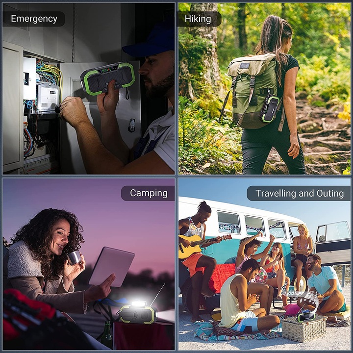 Produktbild AirGearPro Solar Kurbelradio, 5000 mAh (FM, AM, Bluetooth, Radio Frequency (RF))