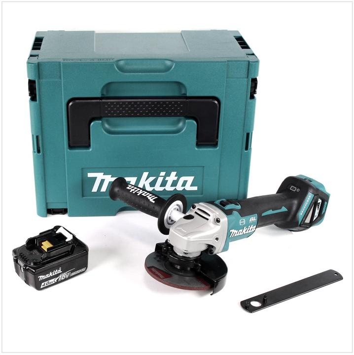 Actual product image Makita DGA 513 M1J Meuleuse d'angle sans fil 18V 125mm Brushless + 1x battery 4,0Ah + Coffret Makpa (125 mm)