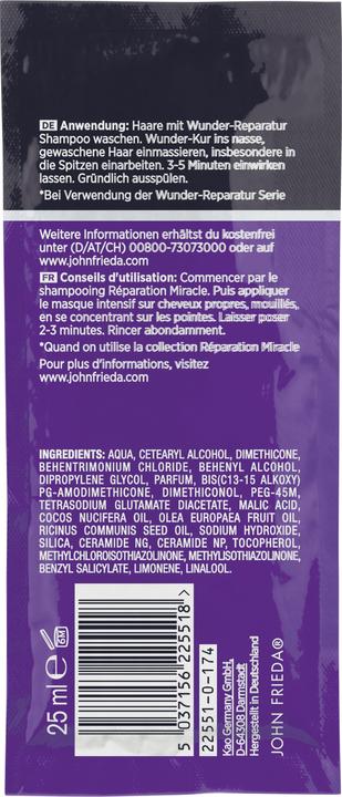 Image du produit John Frieda Frizz Ease Traitement miracle pour cheveux en profondeur (sachet) 25 ml (25 ml)