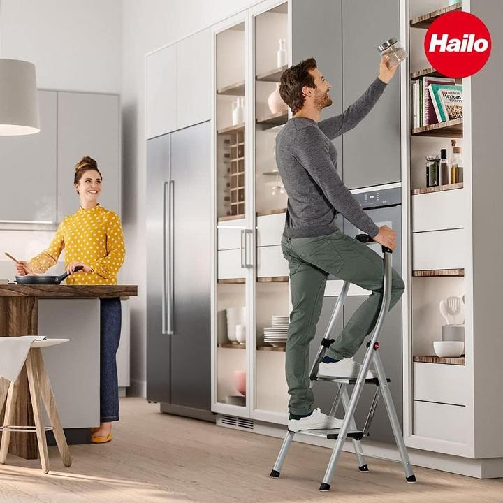 Image du produit Hailo K100 TopLine, escabeau confort, 2 marches (Échelle deux plans, 127 cm)