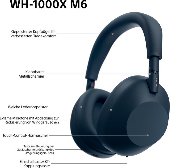 Actual product image Sony WH-1000XM6 (ANC, 30 h, Wireless, Cable)