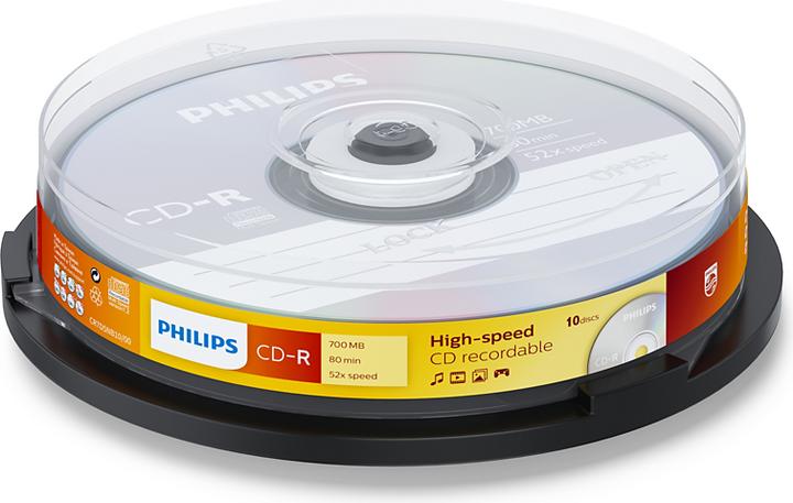 Produktbild Philips 1x10 CD-R 80Min 700MB 52x SP (10 x)