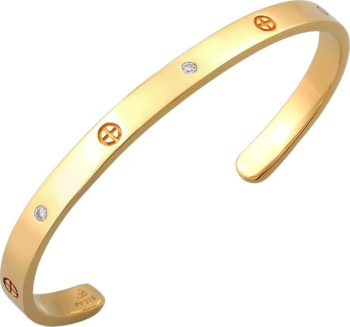 Immagine prodotto Elli PREMIUM Bracciale Geo Bangle Croce Minima Zirconi Argento 925 (16 cm, Argento 925, Zirconia)