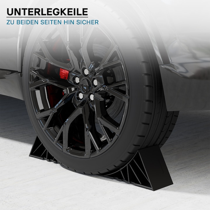 Produktbild Wiltec Unterlegkeile inkl. Halterung 1,6t 2x Bremskeil PKW-Anhänger Hemmschuhe