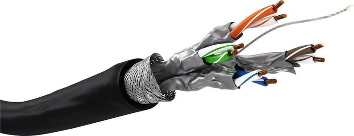 Produktbild Goobay GoobayCat.7 Rohkabel Outdoor Netzwerkkabel, S/FTP (PiMF), Schwarz (S/FTP, CAT7, 50 m)