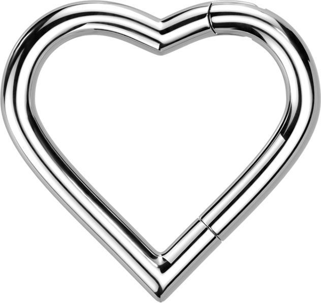 Produktbild Star Piercing Micro Segmentring klappbar silber Herz (ohne Messing, Titan)