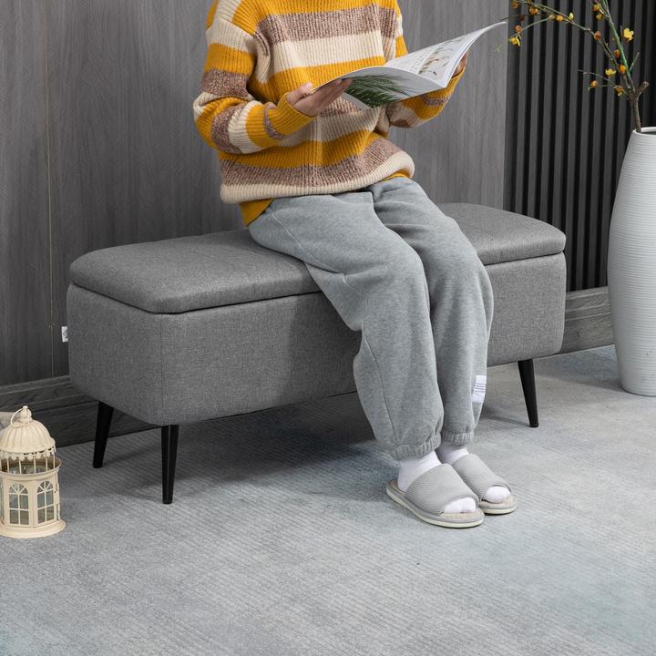 Image du produit Homcom Sitzbank Polyester, Stahl Grau (40 cm)