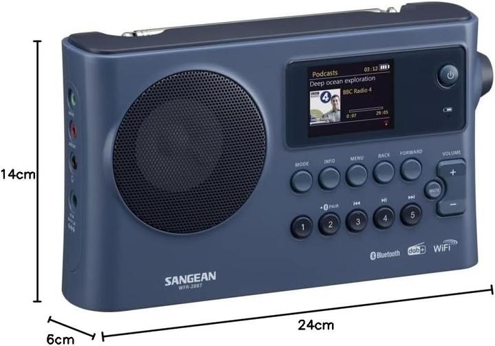 Actual product image Sangean WFR-28BT (DAB+, FM, Web radio, Bluetooth, Wi-Fi)