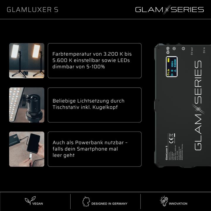 Produktbild Wiltec GlamSeries GlamLuxer S LED-Panel Beleuchtung 3200-5600K Stativ Make-Up Light