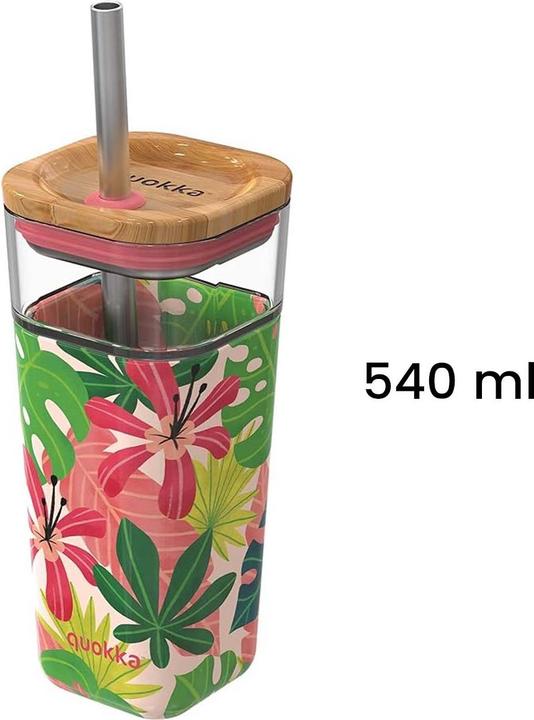 Image du produit Quokka Cube verre 540 ml - récipient pour boire avec paille (0.54 l)